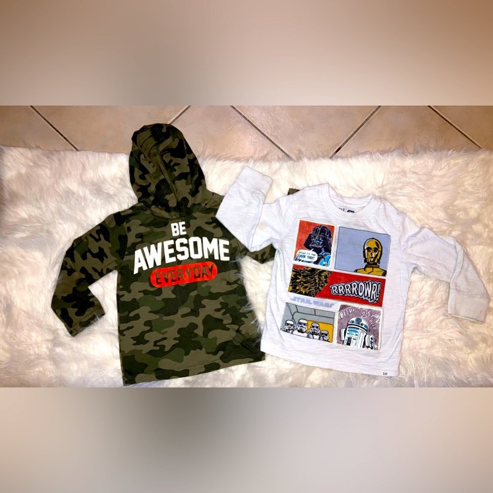 Toddler Boy 2 Tops  & 2 Bottoms Various Brands;  Size: 3T